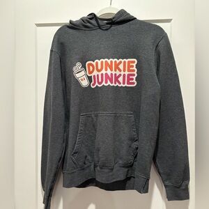 GRAY Hoodie Medium Dunkie Junkie Long Sleeve Pullover Hoodie